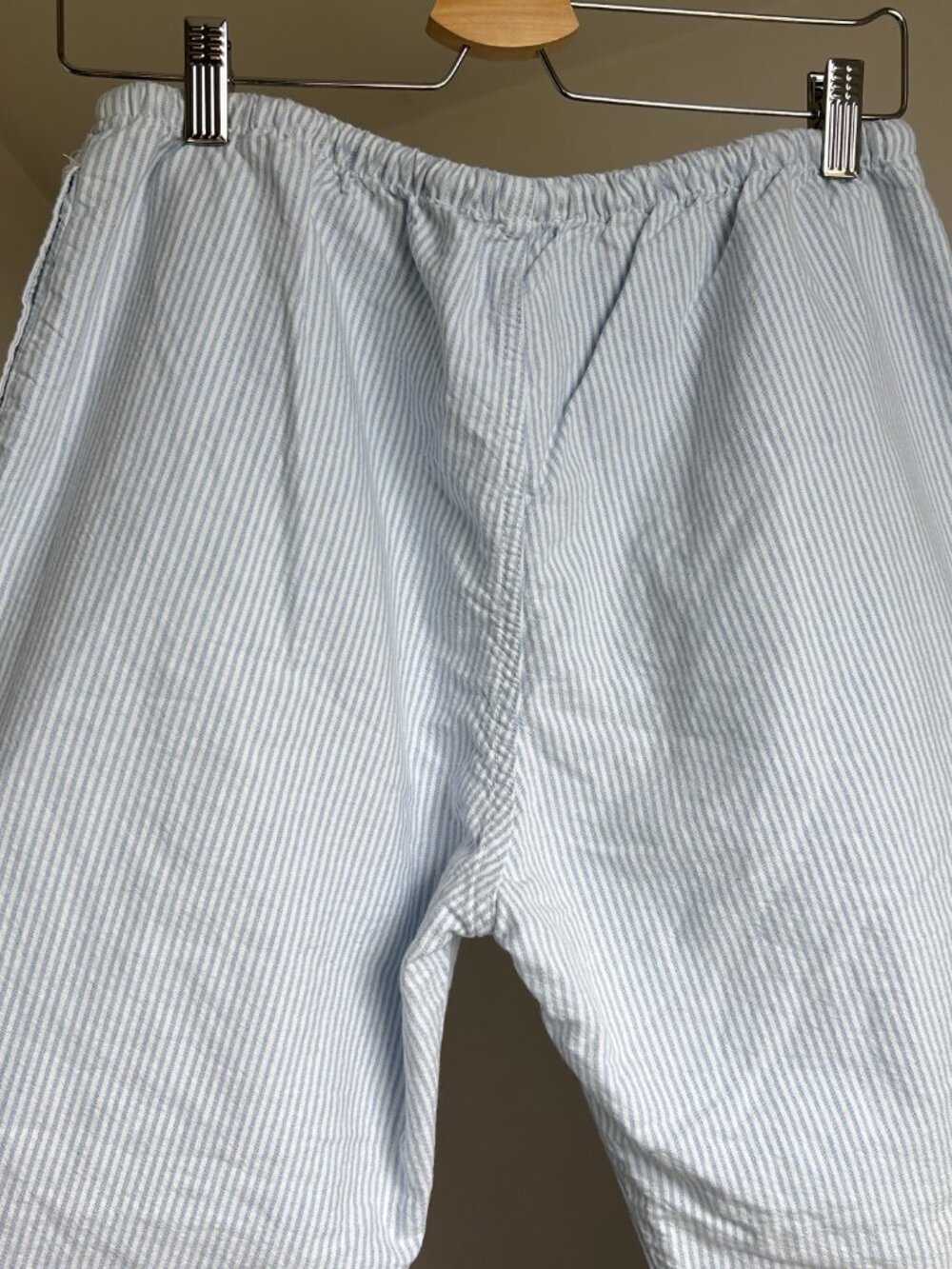 John Galt Low Rise Striped 100% Cotton Sweatpants Blue White Wide Leg Baggy - Picture 7 of 9